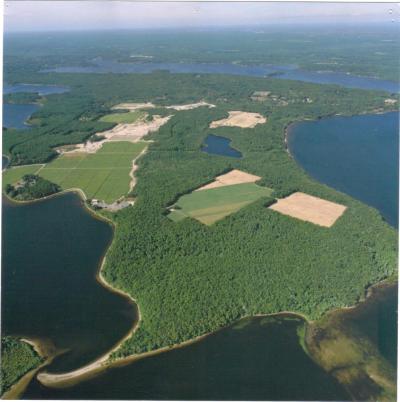 An aeriel photo of Betty’s Neck near Assawompset Pond in Lakeville. Betty’s Neck was purchased before Lakeville passed the Community Preservation Act, but Community Preservation Committee Chair Nancy Yeatts said this type of project would fall under the committee’s plan. Photo courtesy Community Preservation Committee