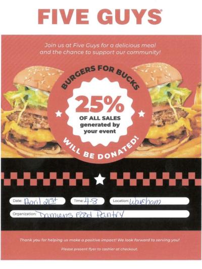 Damien’s Pantry, Five Guys