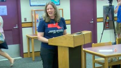 Freetown-Lakeville Elementary Physical Education Teacher Jill Stonehouse-L'Heureux said the loss of literacy specialists and math specialists will mean at-risk elementary students could fall further behind.