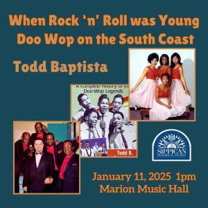 Todd Baptista talks Doo Wop legends on January 11, 2025 at the Marion Music Hall