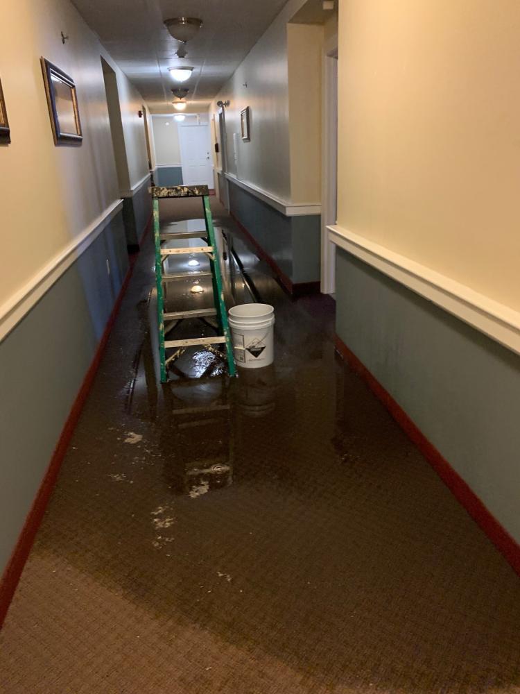 A second picture of the leak at the Lakeville apartment building. Source: Lakeville Fire Department