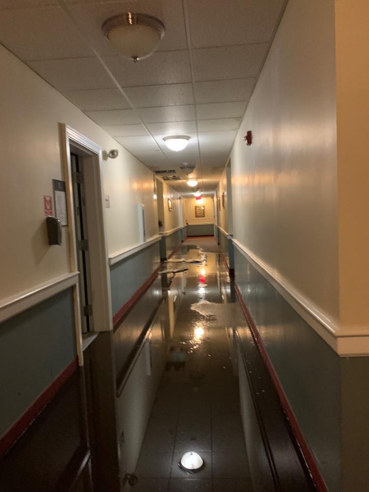 A picture of the leak at the Lakeville apartment building. Source: Lakeville Fire Department
