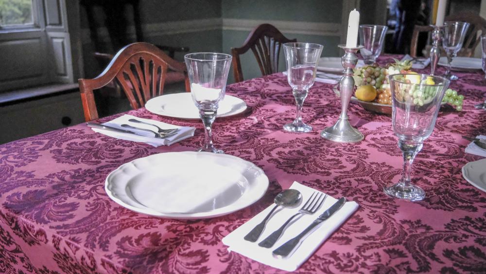 The dining room at the estate. Dalpe said in this room, John Adams would discuss political matters with the Oliver Family. NONE