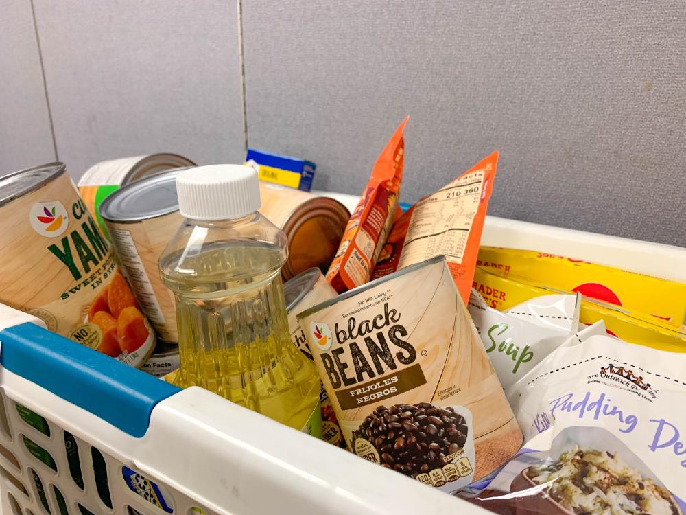 Attendees were asked to donate a shelf-stable food item.  Attendees were asked to donate a shelf-stable food item.