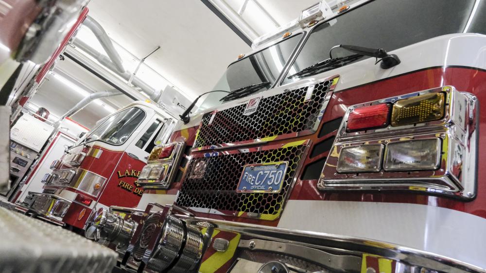 Fire engines and trucks are parked within inches of each other in the engine bays of the Lakeville Fire Station. Photos by Sam Tucker NONE