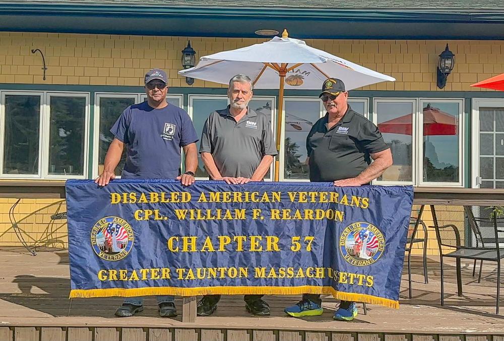 From left: DAV officers John Fortes, Mike O'Brien and Dave Prescott at the Sept 29 golf tournament.