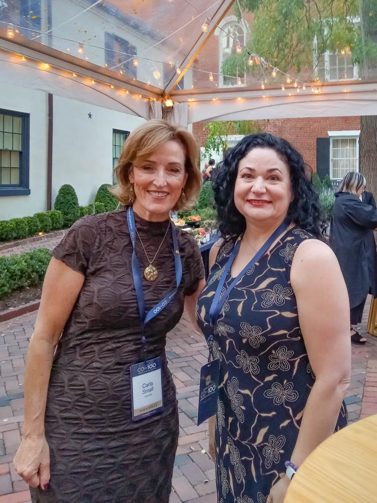 Carla Small, a fellow Massachusetts small business owner and Medeiros pose together during their trip to Washington. Photo source: Michelle Medeiros Carla Small, a fellow Massachusetts small business owner and Michelle Medeiros pose together during their trip to Washington.