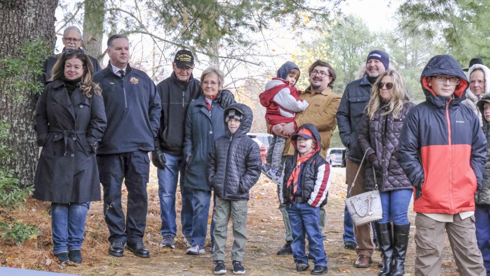 Attendees look on while members of the Historical Society share Lakeville’s veteran history. Photo by Sam Tucker