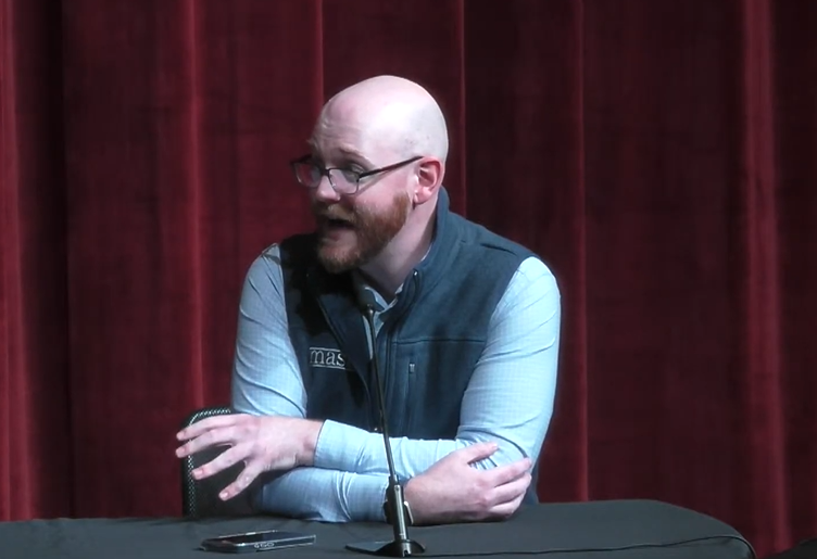 Sean Costello of the Massachusetts Association of School Committees discussed who would serve on the screening committee with the Middleboro School Committee on Sept. 24. Photo source: Middleborough Educational Television