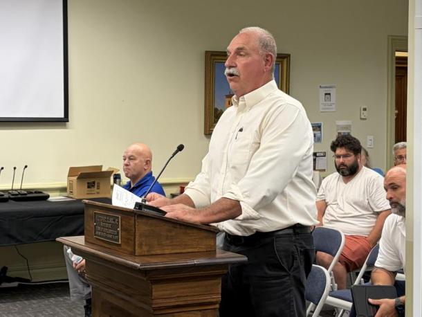 Search Committee Chair Joseph Mandile at a recent Middleboro Select Board meeting. Photo by Christian Uva