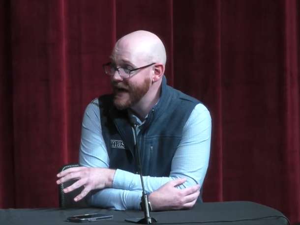 Sean Costello of the Massachusetts Association of School Committees discussed who would serve on the screening committee with the Middleboro School Committee on Sept. 24. Photo source: Middleborough Educational Television