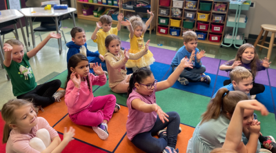 Children responded enthusiastically to the readings.