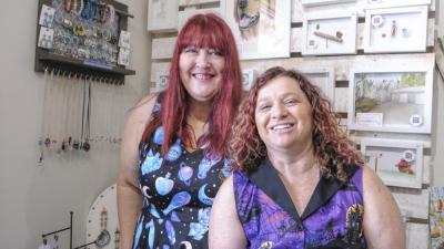 Co-owners of the Heart and Soul Boutique and Studio, Kathy McRae, left, and Melissa Oddi-Morrison pose at the new shop at 514 Main St. business suites in Lakeville, Saturday, Sept. 27. Photos by Sam Tucker ART