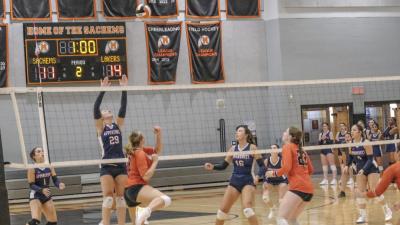 The Lakers attempt to defend against the Sachems. Lakers Head Coach Megan Giammolvo said during early season, the team is focusing on working as a unit and communicating during every play.