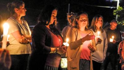 Nadolny's friends, family members and past classmates from Middleboro High School were present at the vigil. NONE