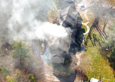 The fire injured several and heavily damaged the building. The fire injured several and heavily damaged the building.