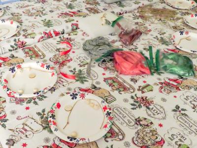 Craft supplies for ornaments. 