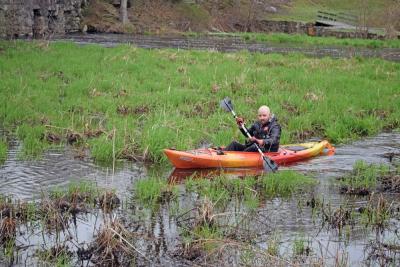 Jarred Orphanos nears the end of the race. 