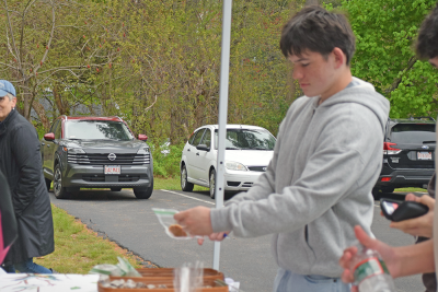 Matthew Barriga of Lakeville enjoys some baked goods.
