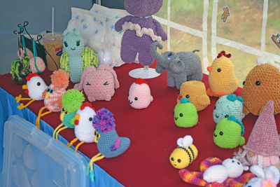 Crocheted creatures. 