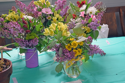 Bouquets arranged for Mother's Day at the Lakeville plant sale.
