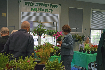 Many showed up to the Oak Point plant sale. 
