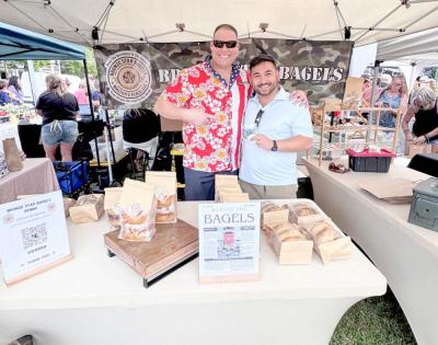 Bronze Star Bagels owners Christopher Walton and Tim Trocchio, who sold out all their bagels. Submitted photo 