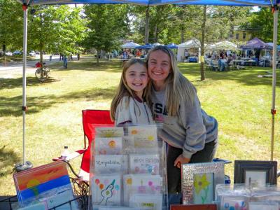 Sisters Cali, 11, and Laicey Ieronimo, 25, sold watercolor creations.