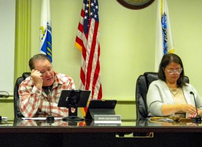 Select Board member Brian Giovanoni and Chair Teresa Farley criticized Glaser for not having the proper applications in place and not paying bills on time. Photo by Christian Uva