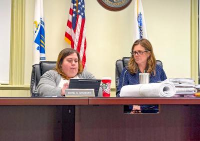 Conservation Commission member Diane Stewart, left, said the project would "destroy" 3,000 square feet of wetlands. Photo by Christian Uva