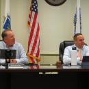 Select Board members Brian Giovanoni and Mark Germain at the board meeting. 