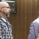 Zachary Granville-Wilmot, left, and James Granville-Wilmot seen in Wareham District Court during a pre-trial hearing, Friday, Oct. 31. Photo by Sam Tucker NONE