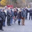 The crowd listens to speakers at the Historic Town Hall in Lakeville.