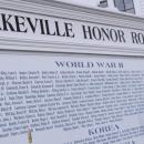 The Lakeville Honor Roll memorial, which highlights Lakeville veterans. Photo by Sam Tucker