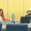 Select Board Chair Maureen Candito, left, and Vice Chair Lorraine Carboni at the Nov. 26 meeting. Photo by Grace Roche