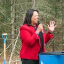 Lt. Governor Kimberly Driscoll speaks at the groundbreaking ceremony held on West Grove Street on Wednesday, Nov. 5. 