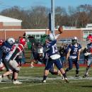 Quarterback Paxton Canessa throws a pass.