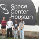 From left: Leah Hollenbeck, Ryan Eby, Elena Tan and Scarlet Savaria outside the Space Center Houston in Texas. 