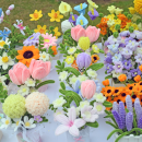 Flowers made out of pipe cleaners. 