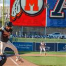 Center fielder Jayden Murphy stands at the plate. 