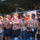 Some fans wore body paint in support of their team. 