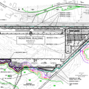 A diagram showing the scale of the proposed warehouse. Photo source: Middleboro Conservation Commission