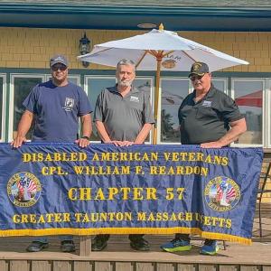 From left: DAV officers John Fortes, Mike O'Brien and Dave Prescott at the Sept 29 golf tournament.