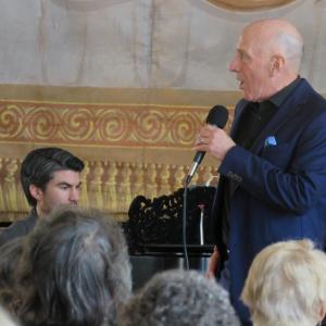 Chris Morris, left, and John Murelle performed songs composed by the Gershwin brothers in the Middleboro Town Hall ballroom on Sunday, Feb. 15. Photos by Grace Roche