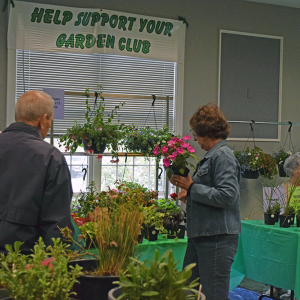 Many showed up to the Oak Point plant sale. 