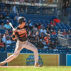 Ryan Tullish looks for a hit. 