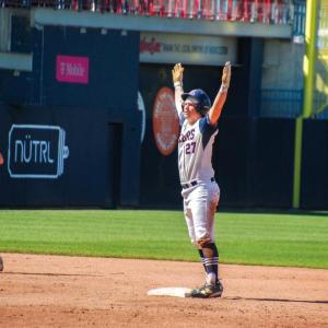 Sean Lundrigan celebrates his double. 