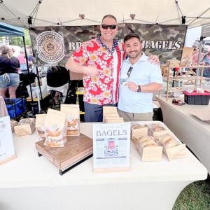 Bronze Star Bagels owners Christopher Walton and Tim Trocchio, who sold out all their bagels. Submitted photo 
