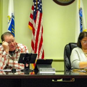 Select Board member Brian Giovanoni and Chair Teresa Farley criticized Glaser for not having the proper applications in place and not paying bills on time. Photo by Christian Uva