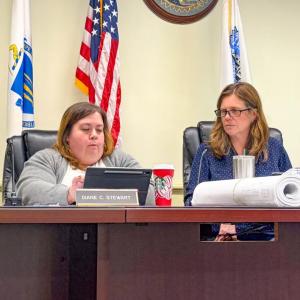 Conservation Commission member Diane Stewart, left, said the project would "destroy" 3,000 square feet of wetlands. Photo by Christian Uva